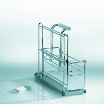 0051510005. Контейнер "Портеро" для хозпренадлежностей с одной емкостью, 160x468x395мм, цвет ХРОМ