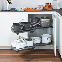 2381919846. Леманс 400 мм КОМПЛЕКТ 2 полки, 2 доводчика, левый, Арена СТИЛЬ, цвет АНТРАЦИТ (23819