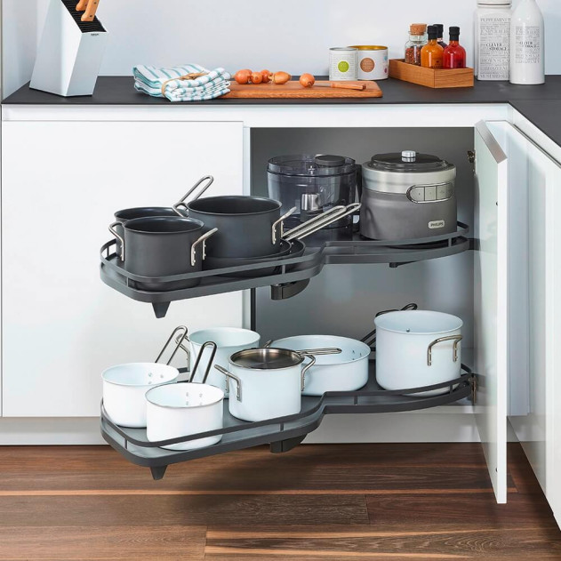 2381919846. Леманс 400 мм КОМПЛЕКТ 2 полки, 2 доводчика, левый, Арена СТИЛЬ, цвет АНТРАЦИТ (23819