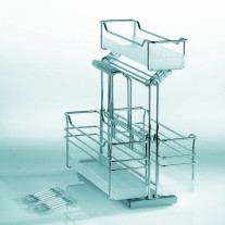 0051530005. Контейнер "Портеро" для хозпренадлежностей с тремя емкостями, 276x468x510мм, цвет ХРОМ