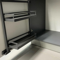 0036449846. Тандем Сайд 600 мм Комплект, рама H600, Арена СТИЛЬ, 2 полки, цвет АНТРАЦИТ, дно антрацит, антислип 1 уп